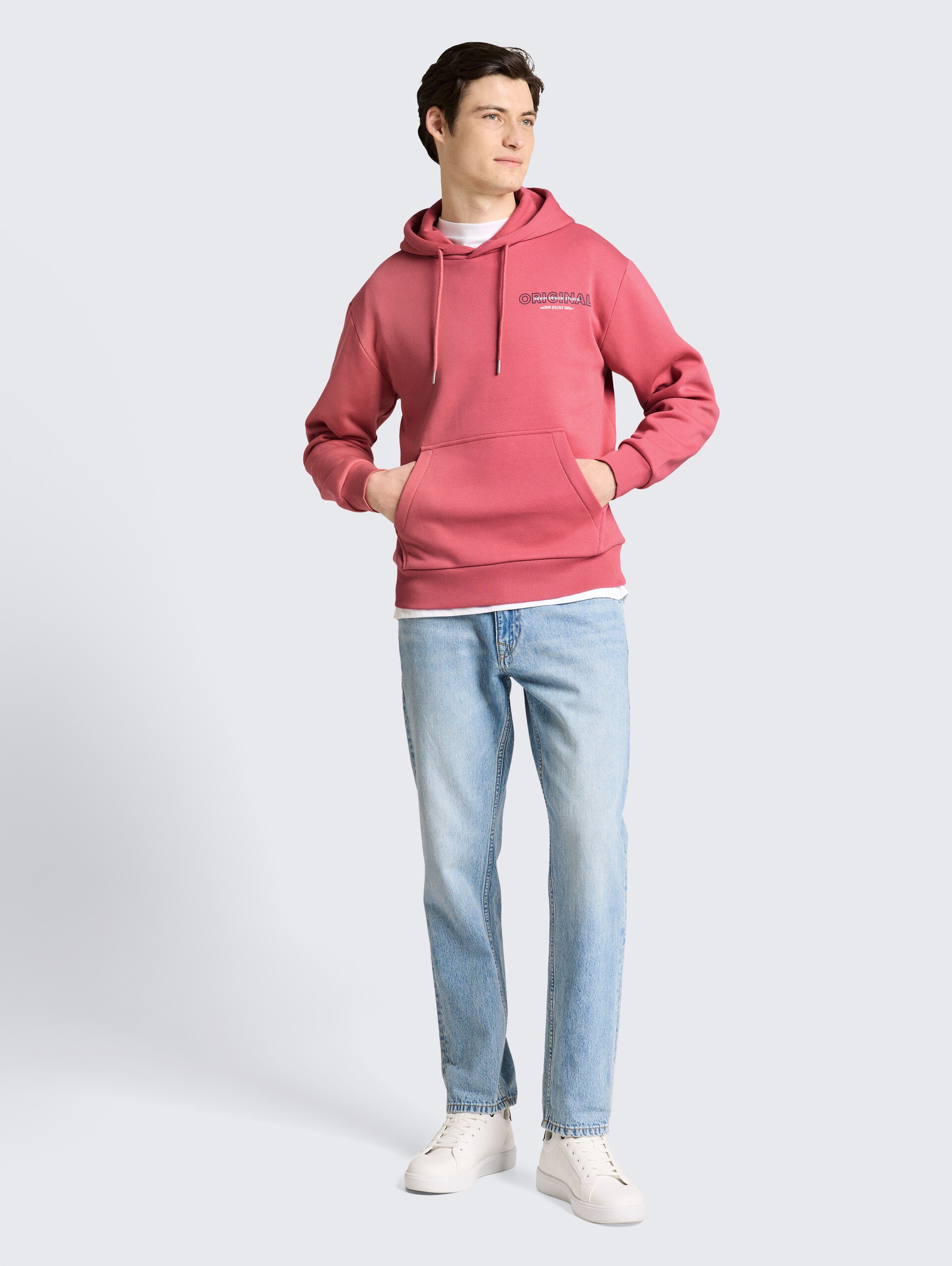 Hoodie Sweatshirt mit Print - baroque rose - Model-Vorderansicht