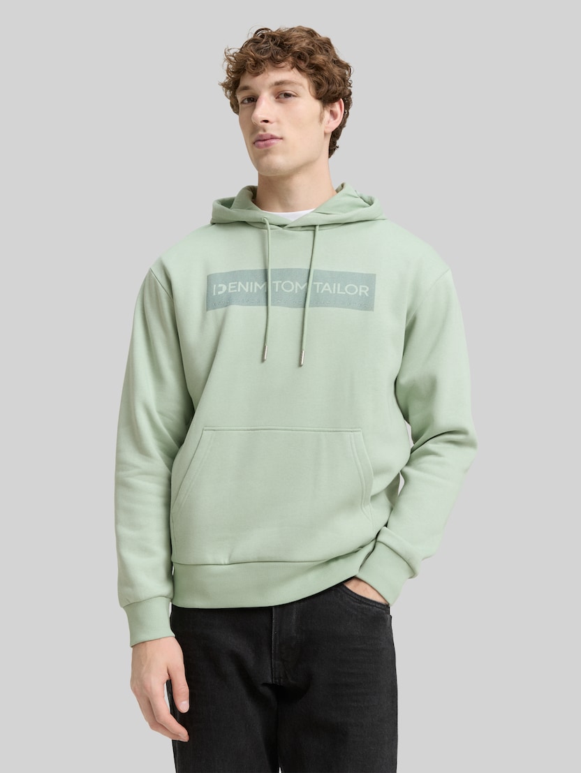 Hoodie Sweatshirt mit Print von Denim Male, Fresh Mint Green