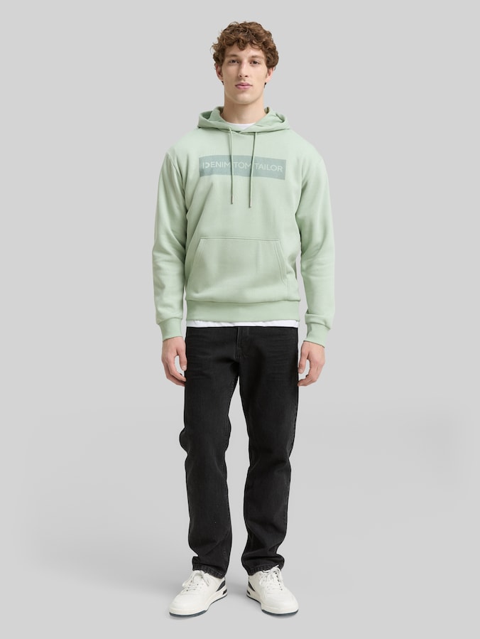 Hoodie Sweatshirt mit Print von Denim Male, Fresh Mint Green