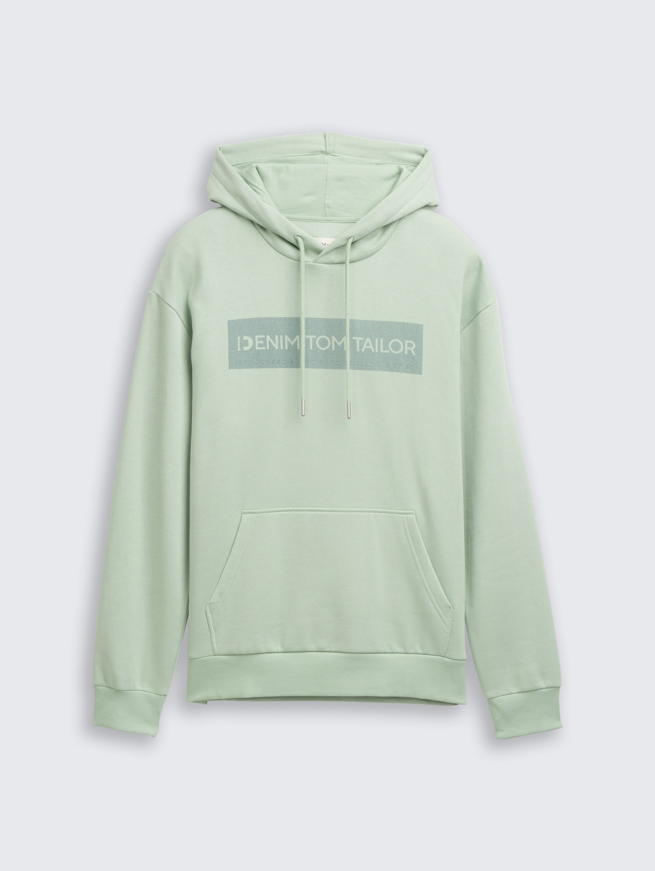Hoodie Sweatshirt mit Print - Fresh Mint Green - Vorder-Produkt-Ansicht