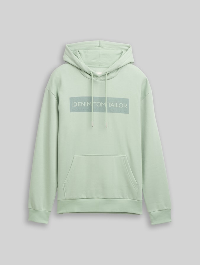 Hoodie met print door Denim Male, Fresh Mint Green