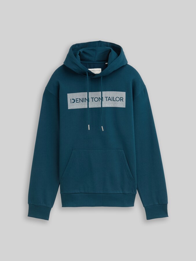 Hoodie met print door Denim Male, deep pond green