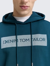 Hoodie Sweatshirt mit Print - deep pond green - Detail-Model-Ansicht