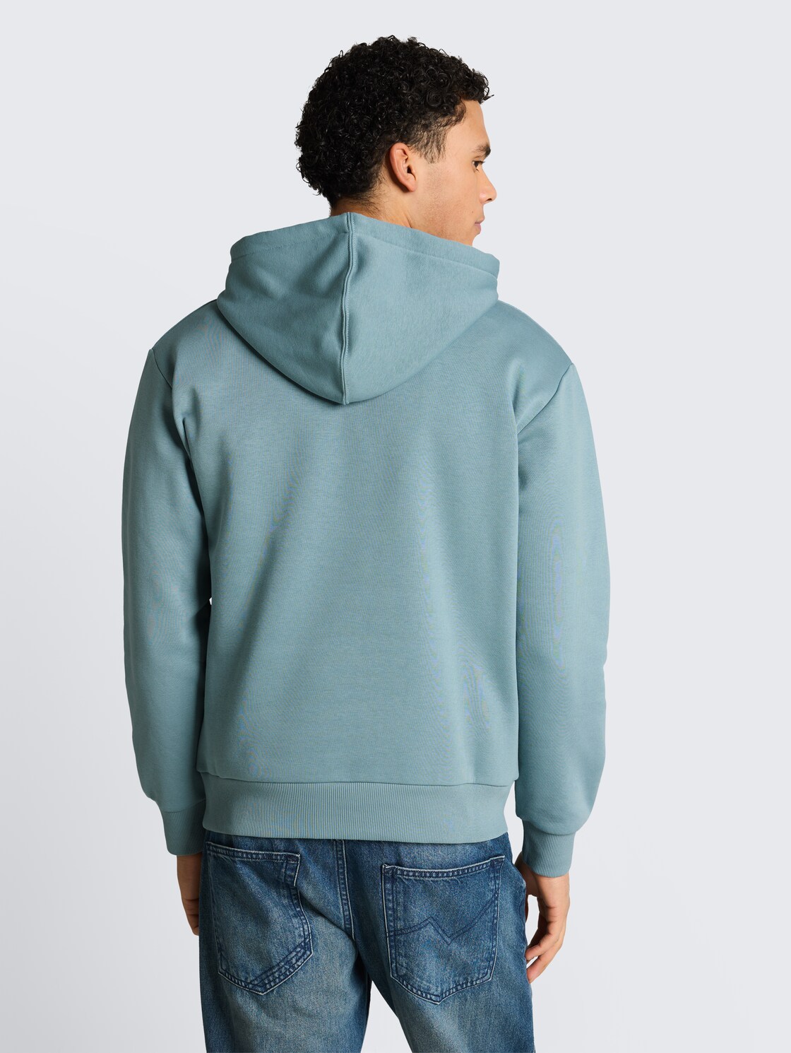 Hoodie Sweatshirt mit Print - citadel blue - Auschnitt Model-Rückansicht