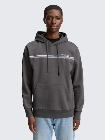 Hoodie Sweatshirt mit Print von Denim Male, ash grey