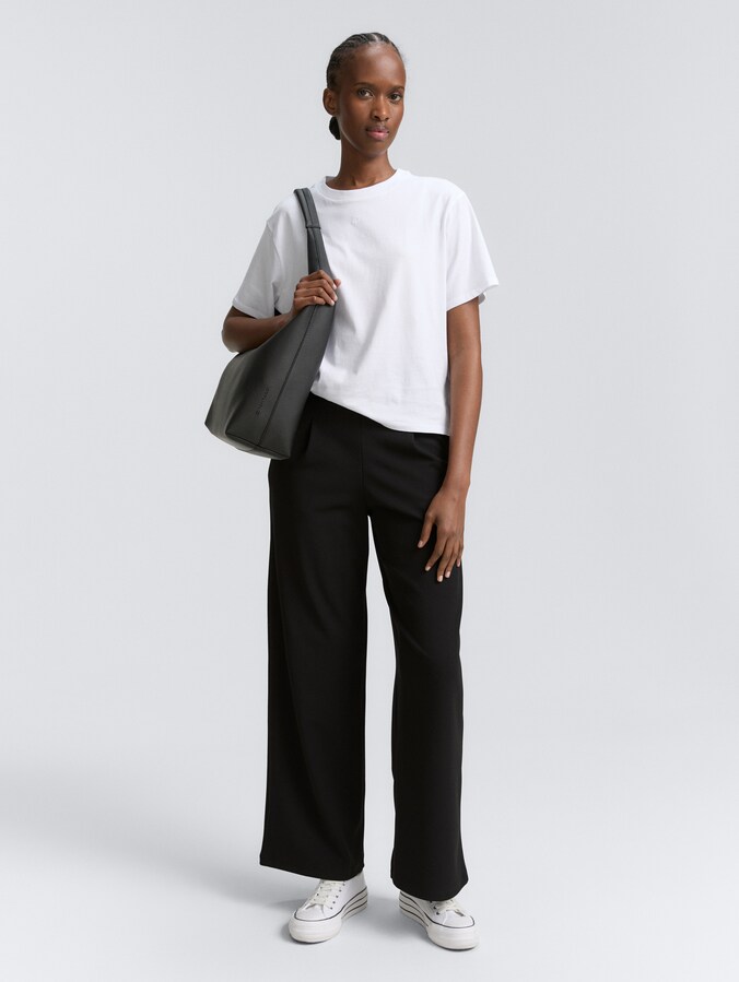 Pantalon à jambes larges par Denim Female, deep black
