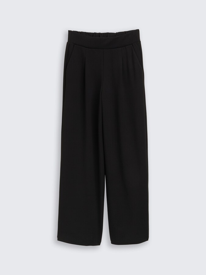 Wide leg trousers by Denim Female, deep black