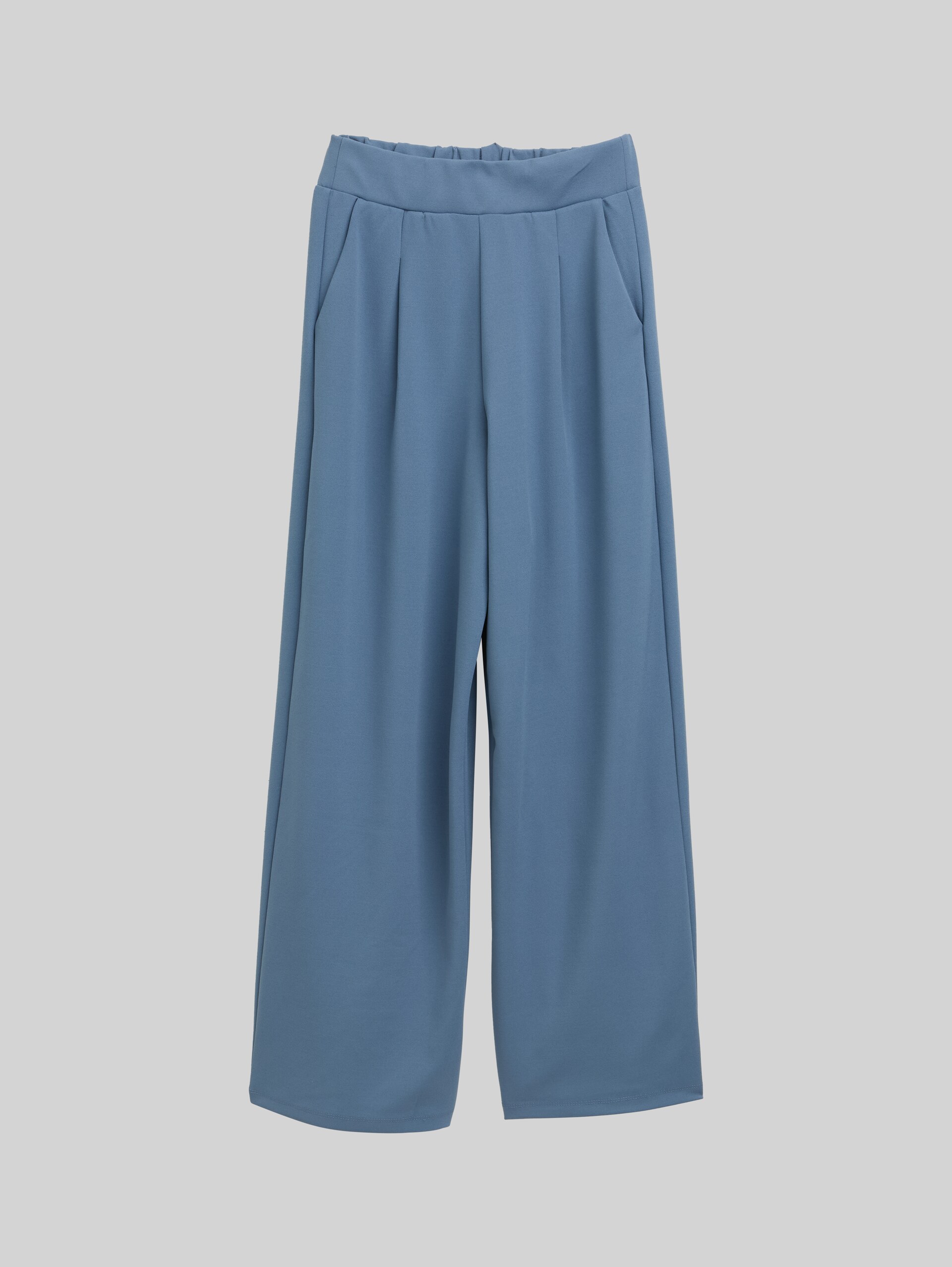 Wide leg trousers - dusty denim blue - Front product view