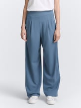 Broek met wijde pijpen - dusty denim blue - Nek model vooraanzicht