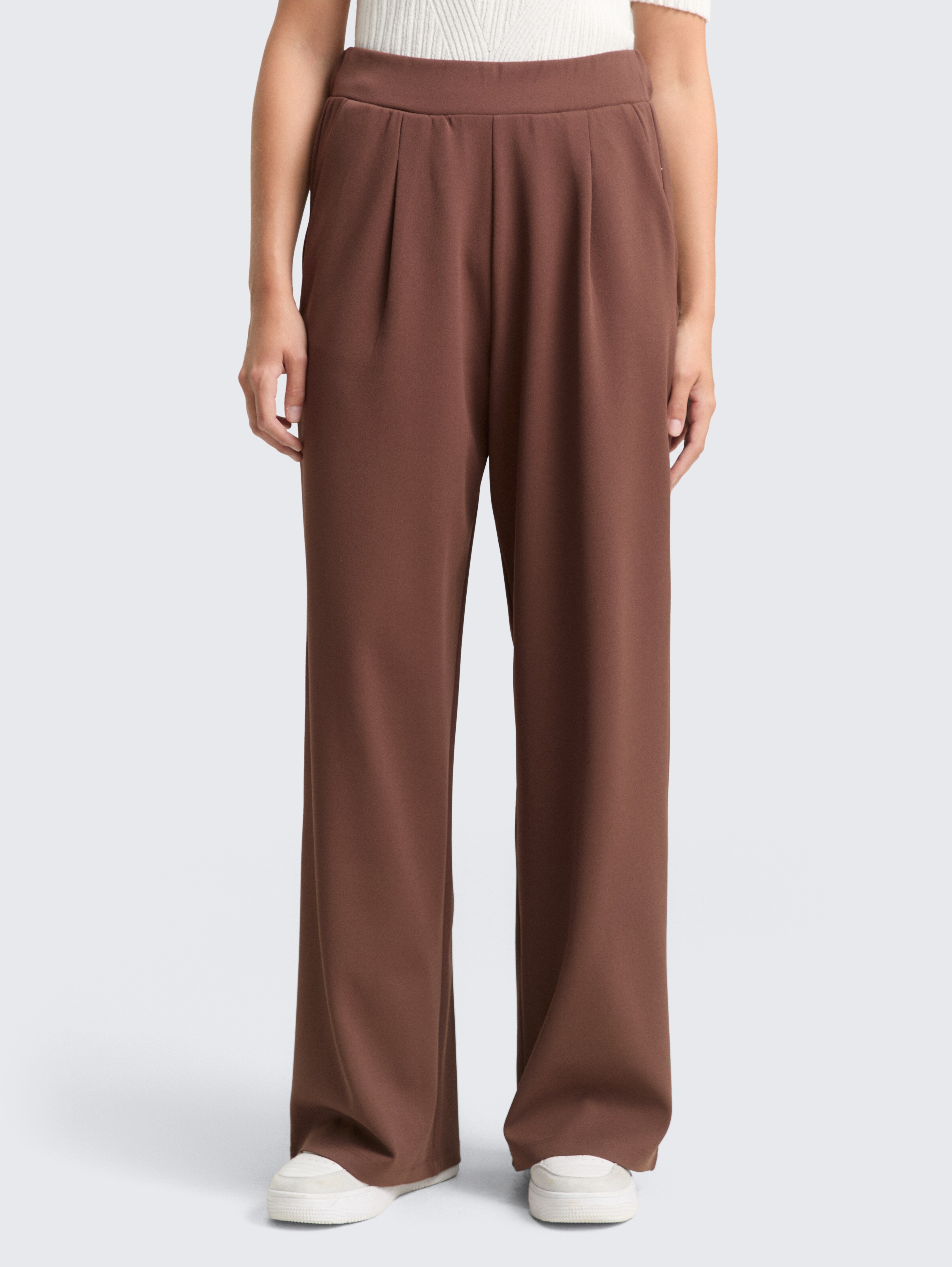 Wide Leg Hose von Denim Female, soft chocolate brown