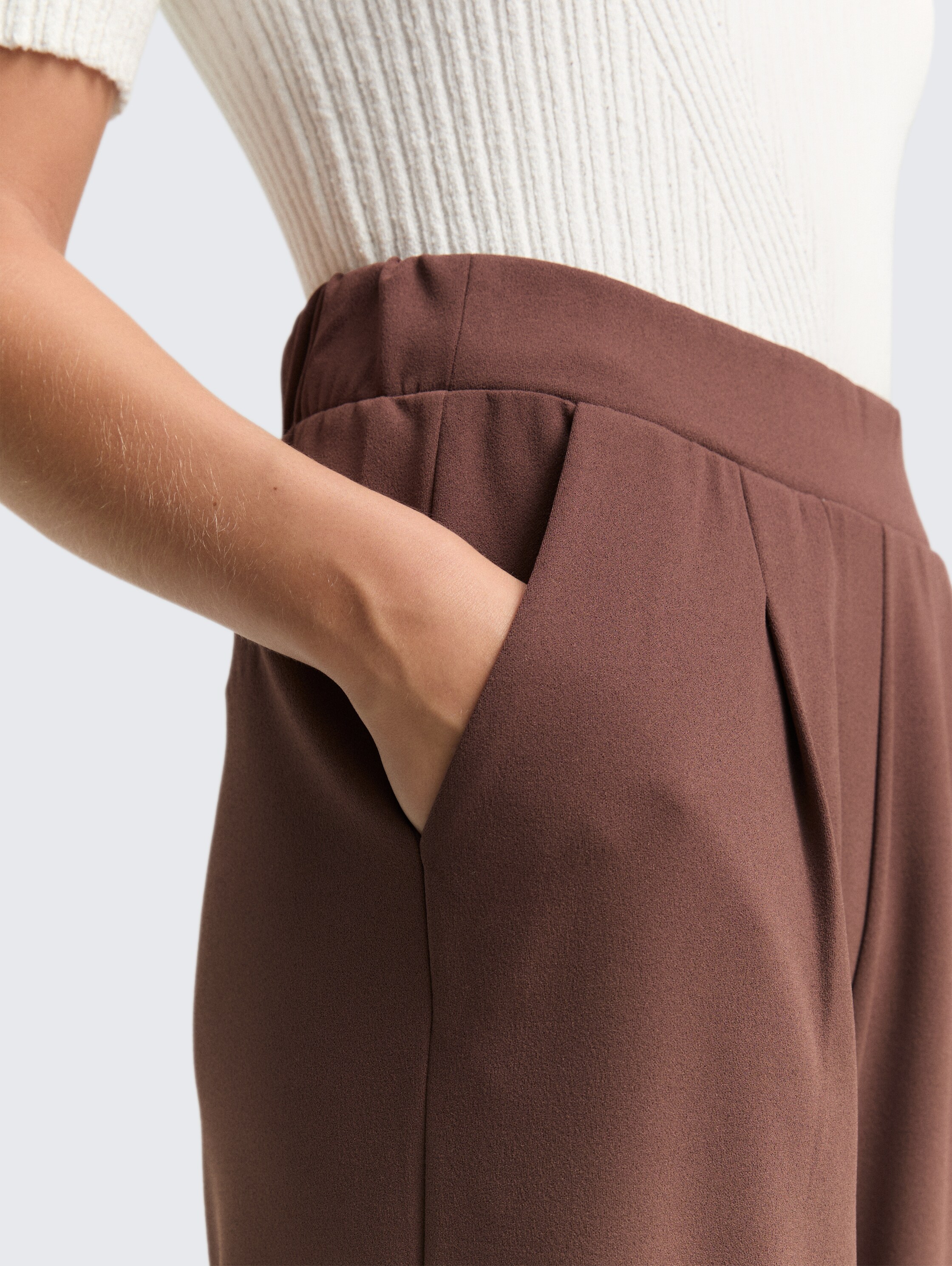 Broek met wijde pijpen - soft_chocolate_brown - 