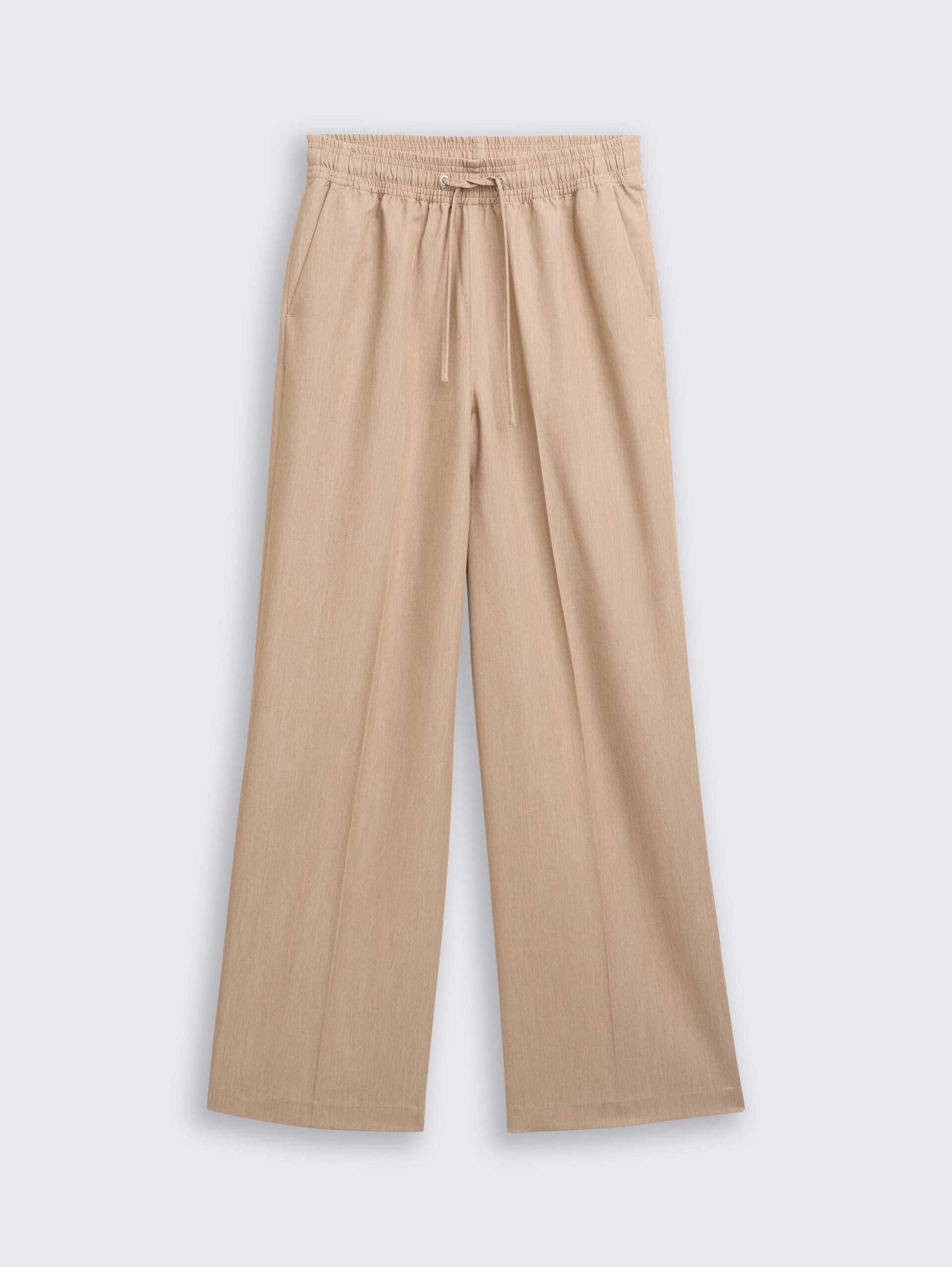 Wide Leg Hose mit Kordelzug - intense beige melange - Vorder-Produkt-Ansicht