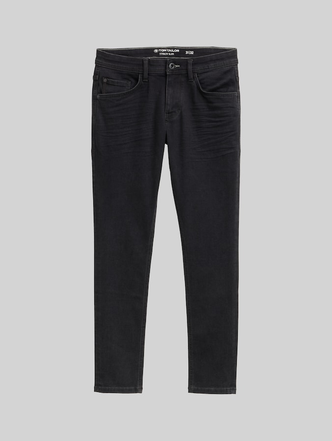 TTTROY SLIM Jeans mit Stretch von Men, clean rinsed black denim