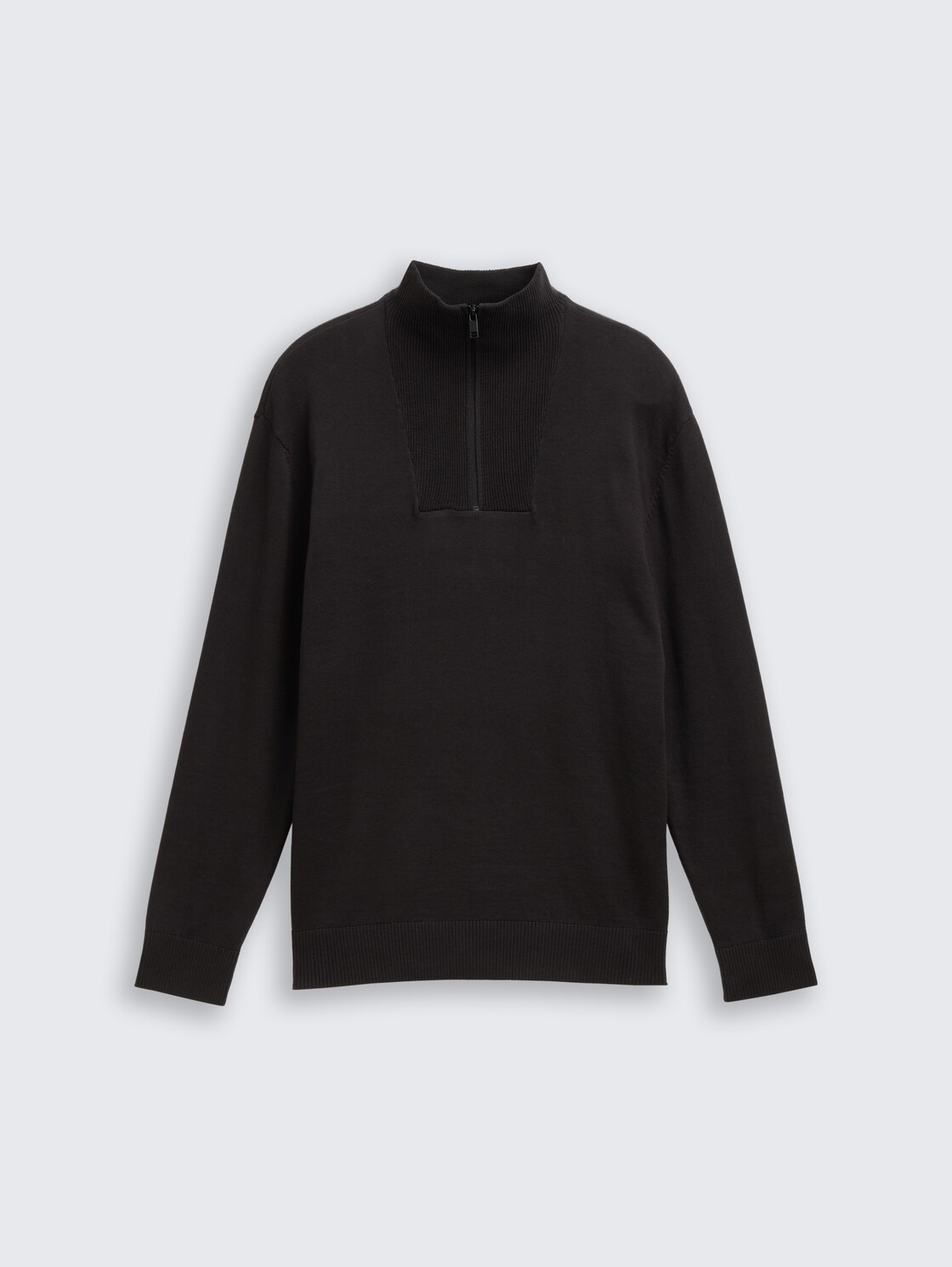Cotton troyer knit jumper - Night Watch Black