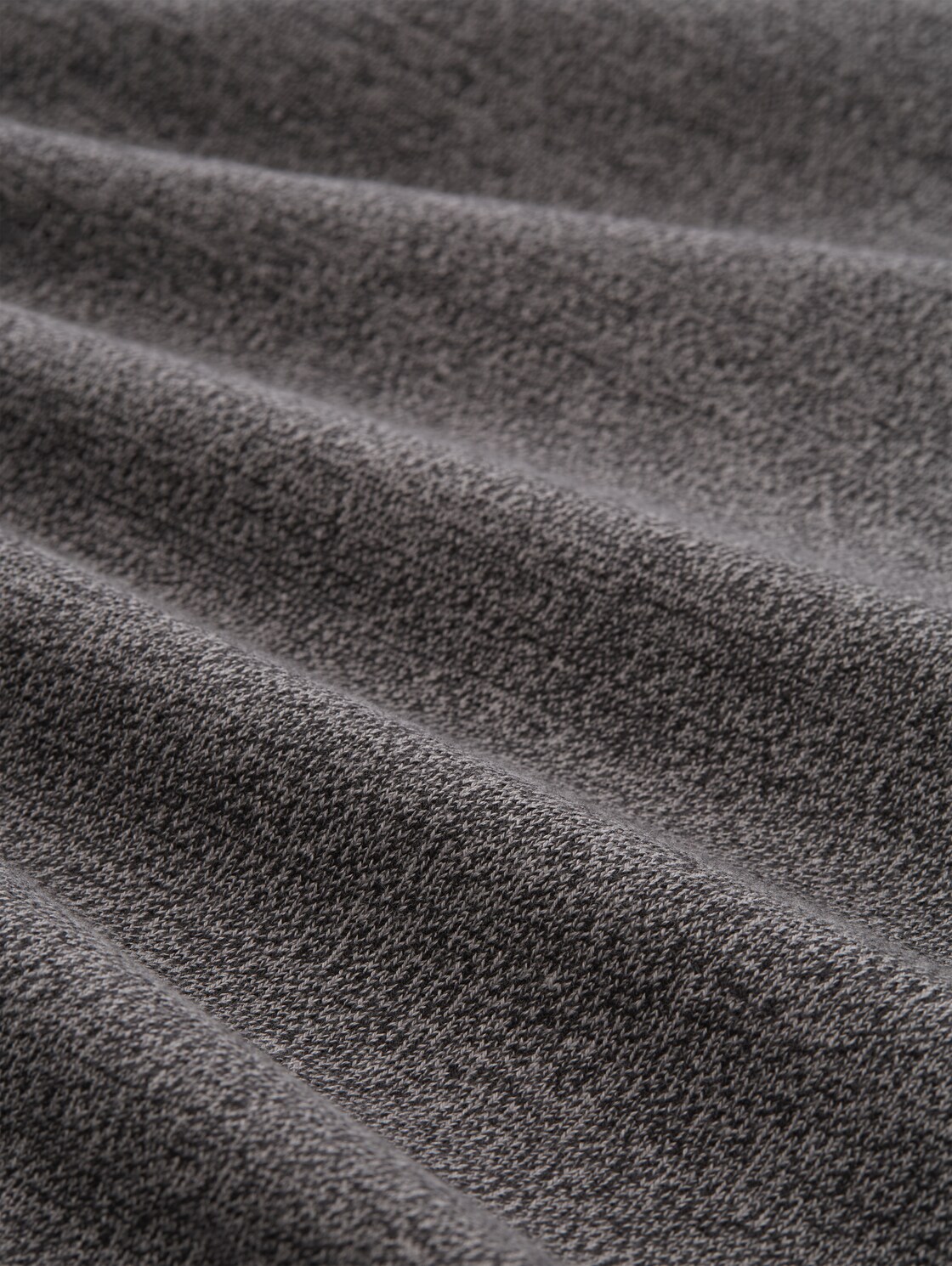 Troyer Strickpullover aus Baumwolle - Black Grey Mouline - Material-Ansicht