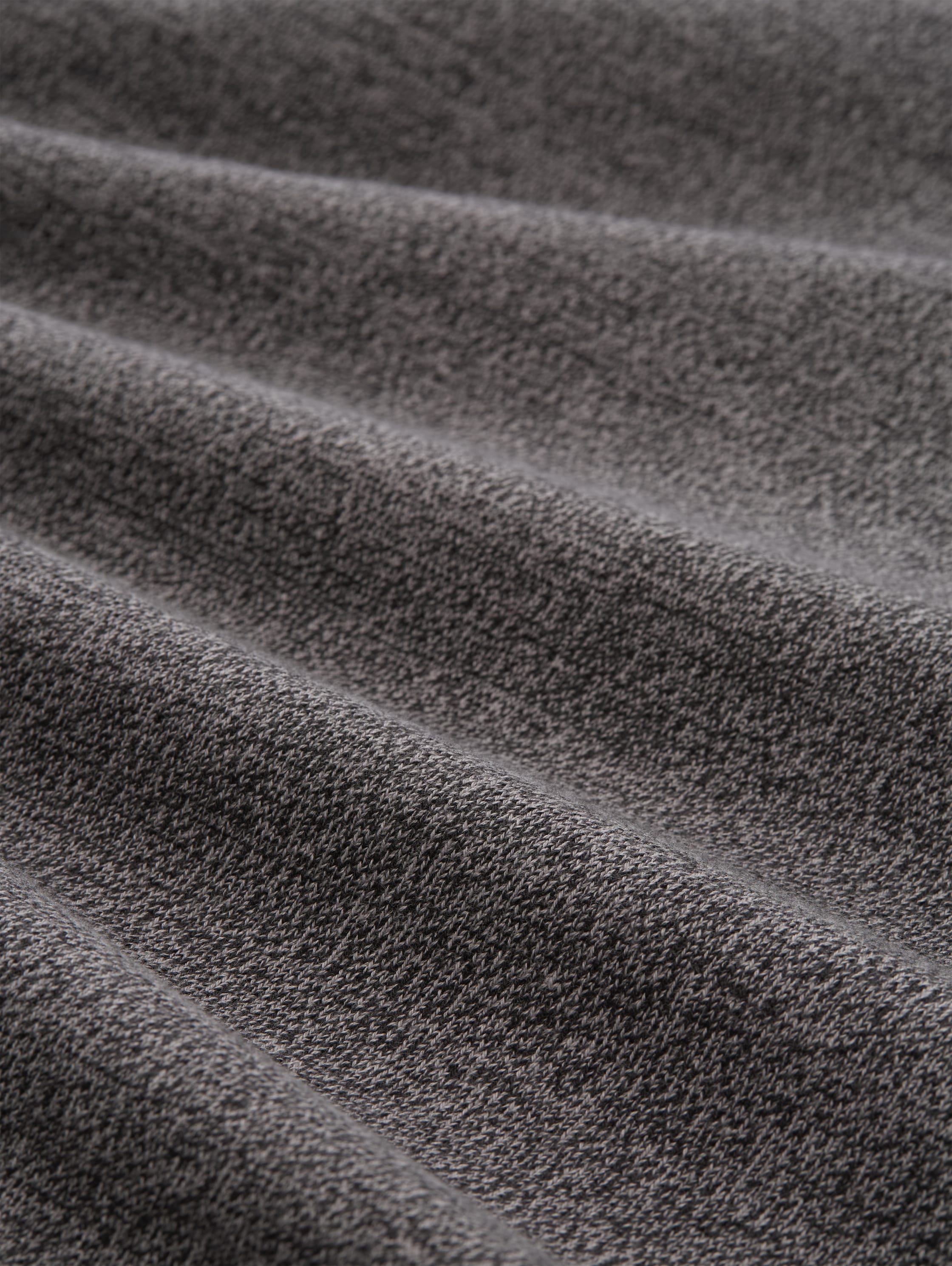 Troyer Strickpullover aus Baumwolle - Black Grey Mouline - Material-Ansicht
