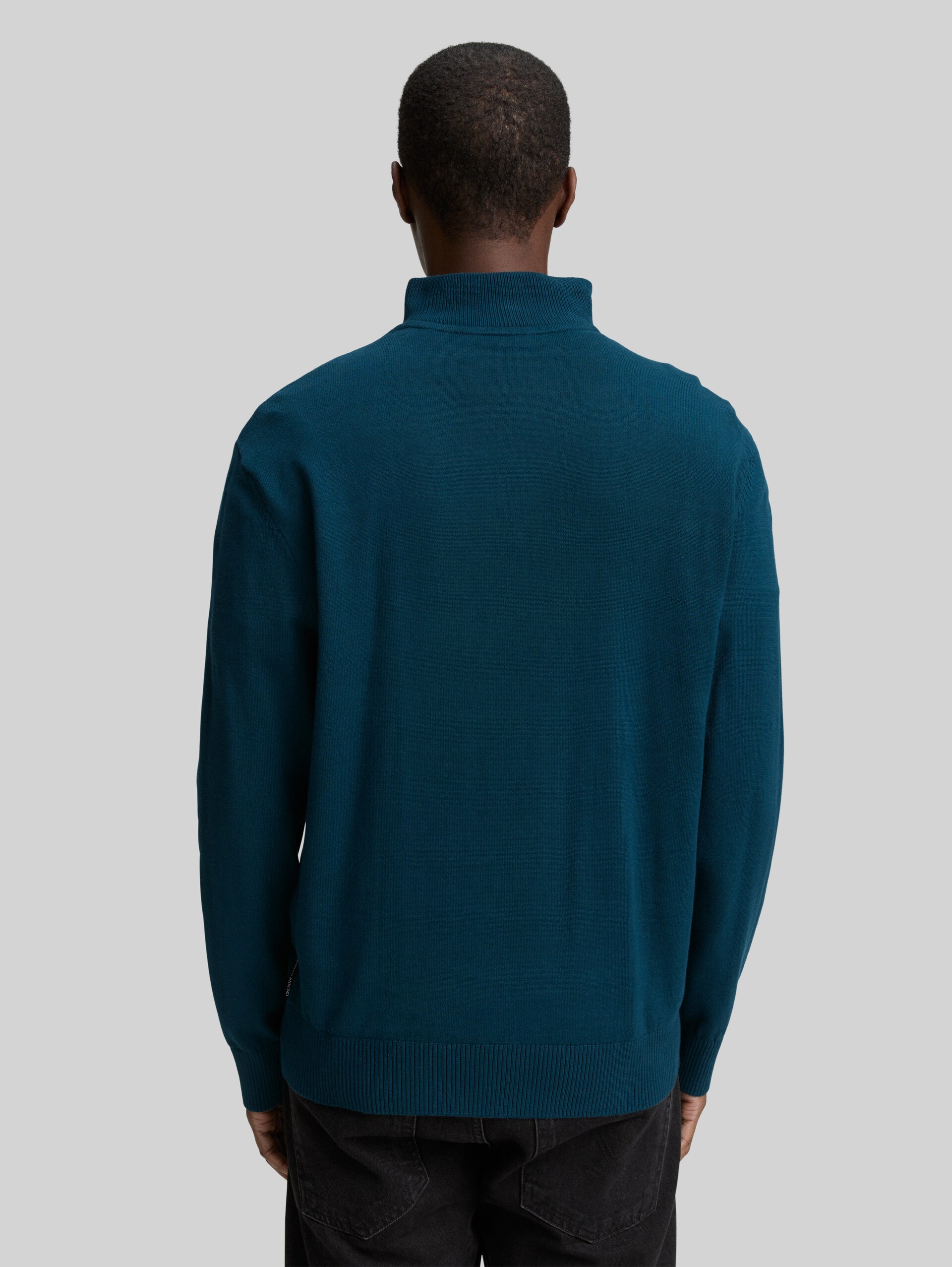 Cotton troyer knit jumper - deep pond green