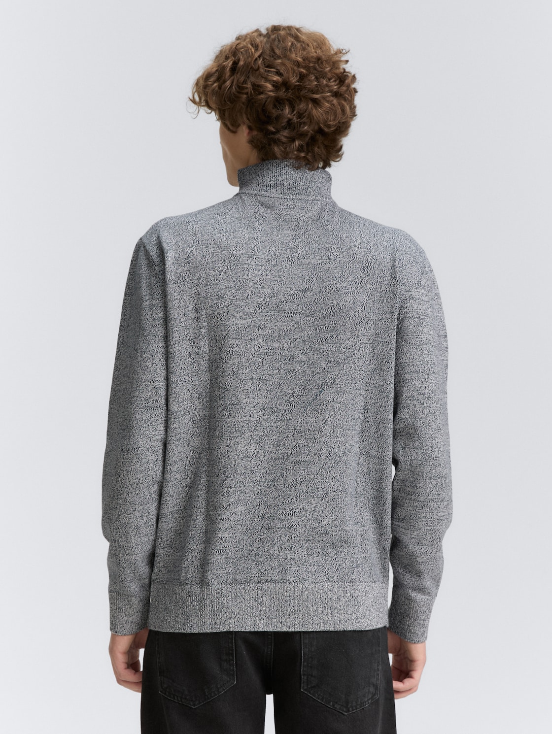 Troyer Strickpullover aus Baumwolle - navy white mouline