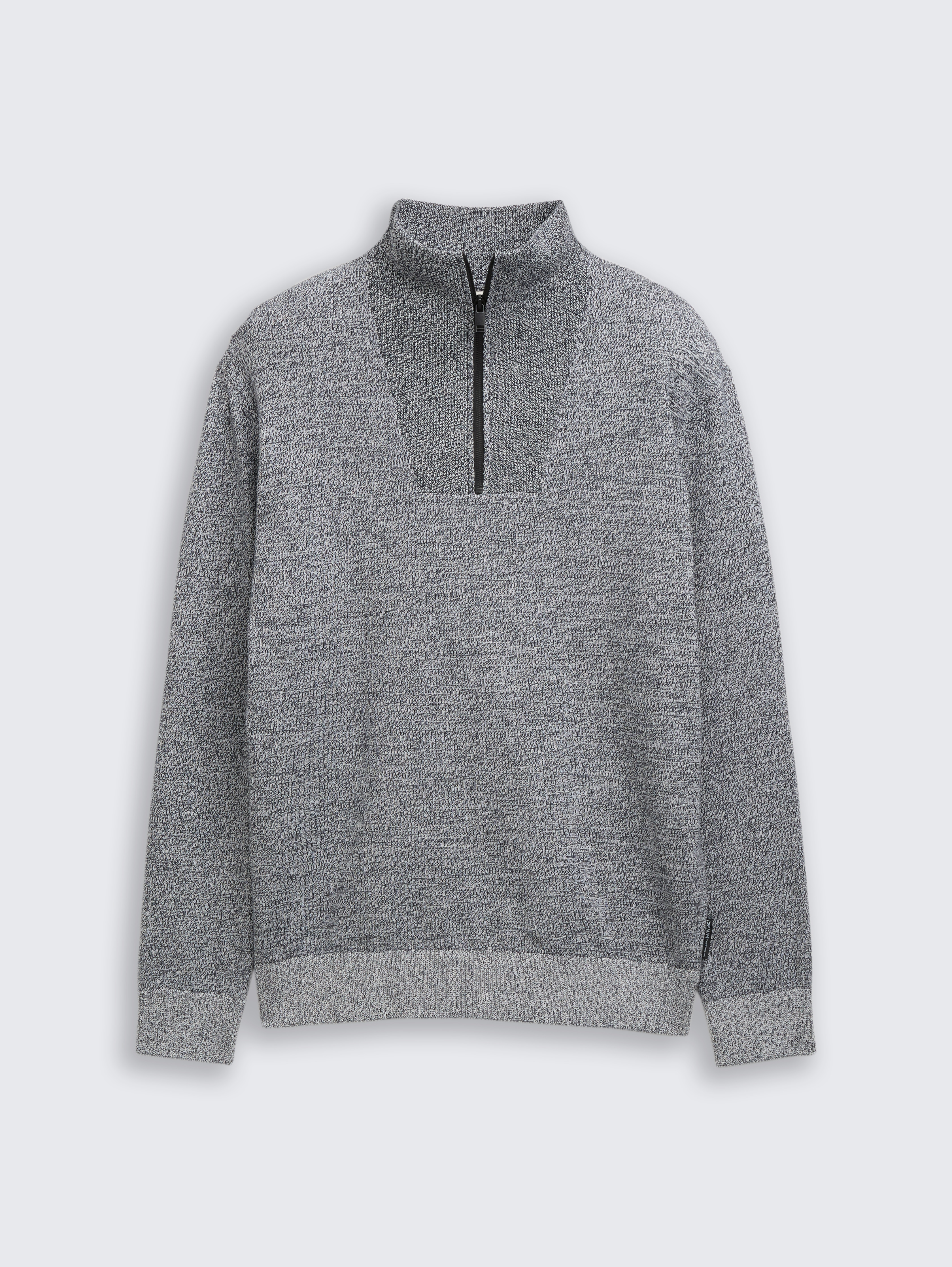 Troyer Strickpullover aus Baumwolle von Denim Male, navy white mouline