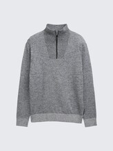 Troyer Strickpullover aus Baumwolle - navy white mouline