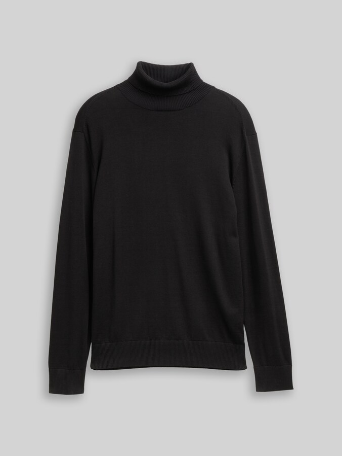 Rollkragenpullover aus Baumwolle von Denim Male, Night Watch Black