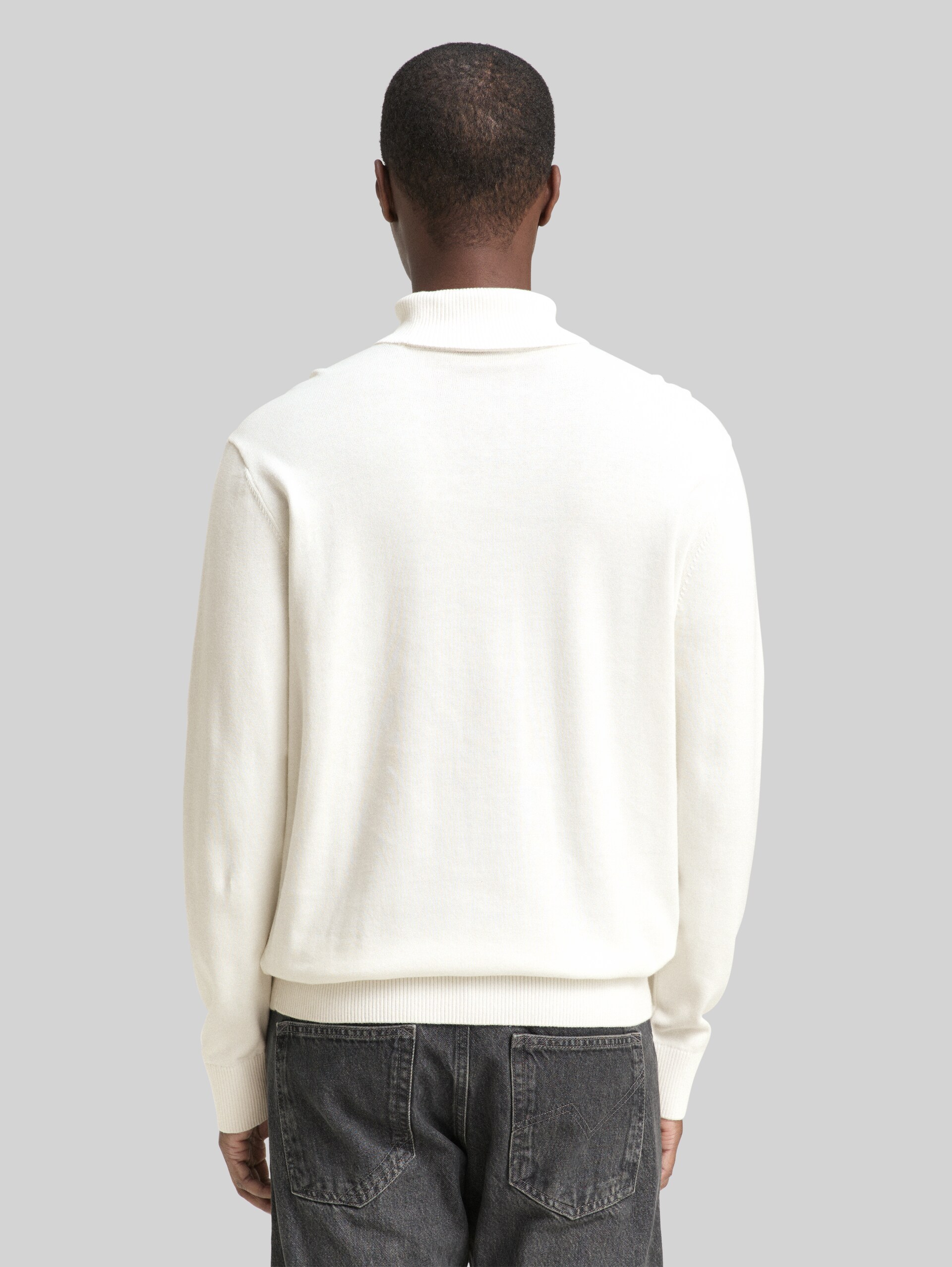 Cotton turtleneck jumper - Wool White