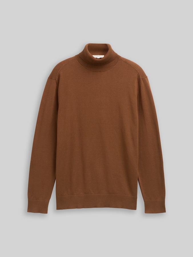 Rollkragenpullover aus Baumwolle von Denim Male, Golden Clay