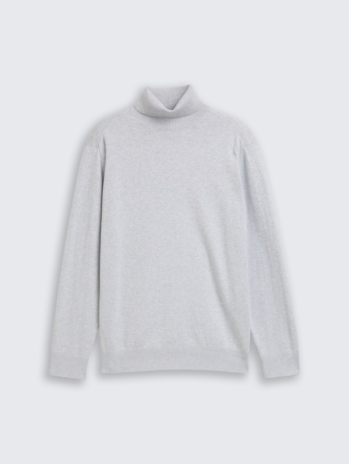 Rollkragenpullover aus Baumwolle - Light Stone Grey Melange