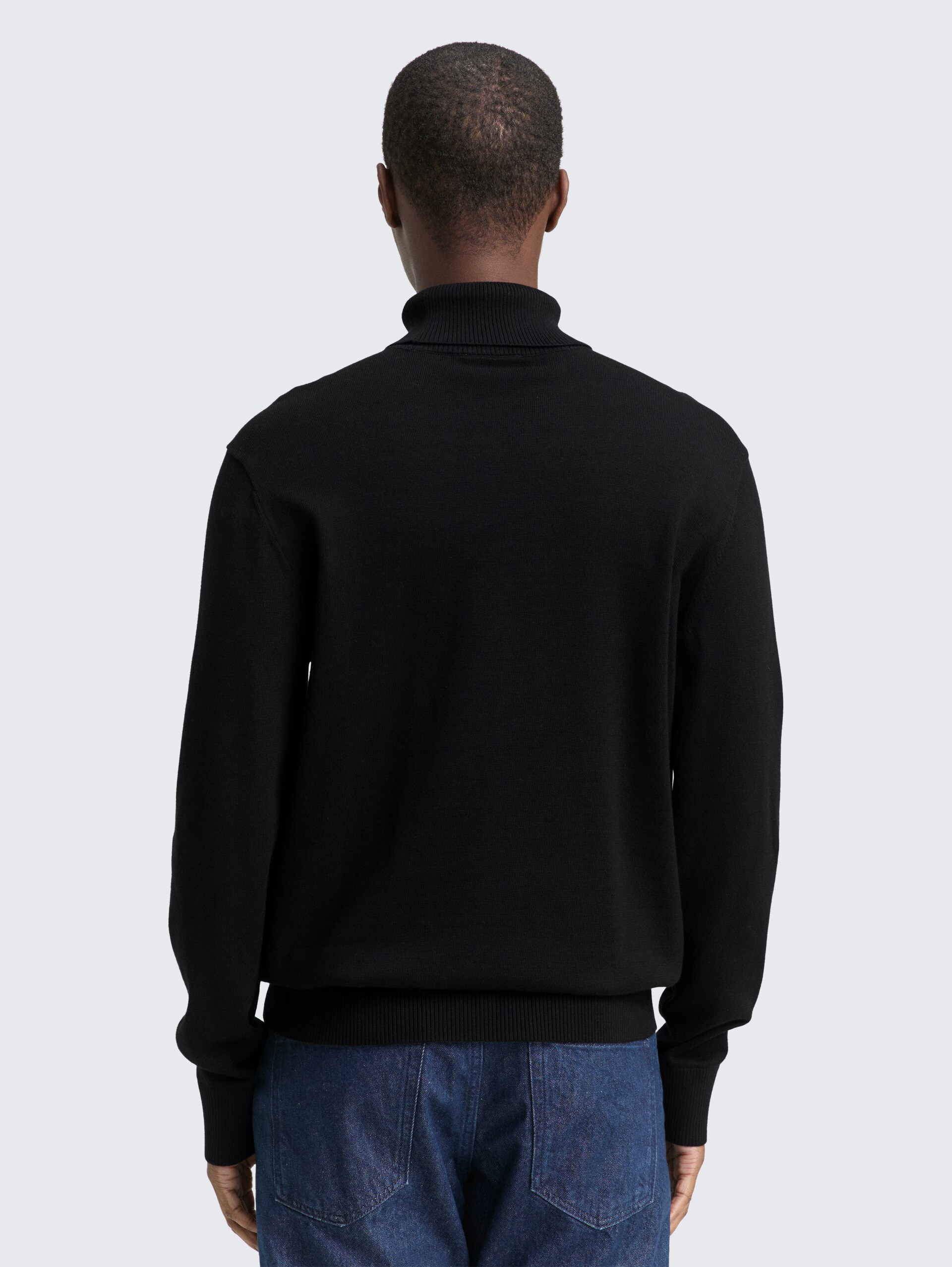 Rollkragenpullover aus Baumwolle - Black