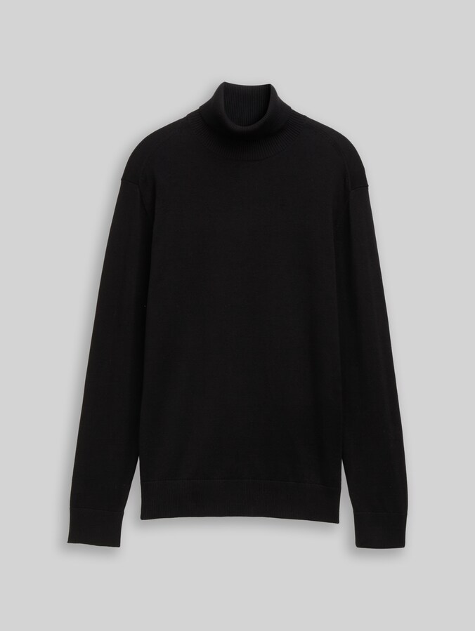 Rollkragenpullover aus Baumwolle von Denim Male, Black