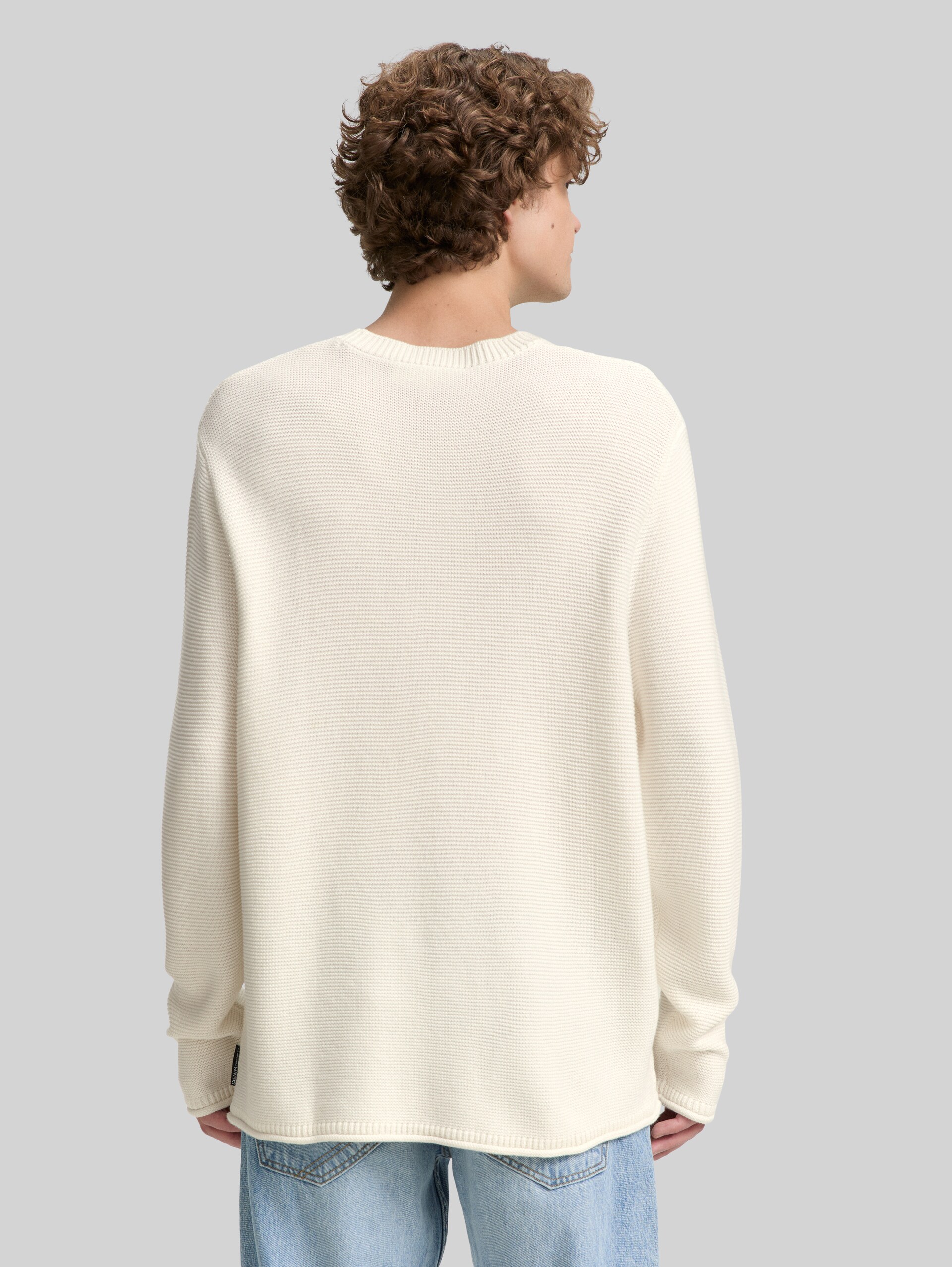 Relaxed fit knitted jumper - Gardenia White