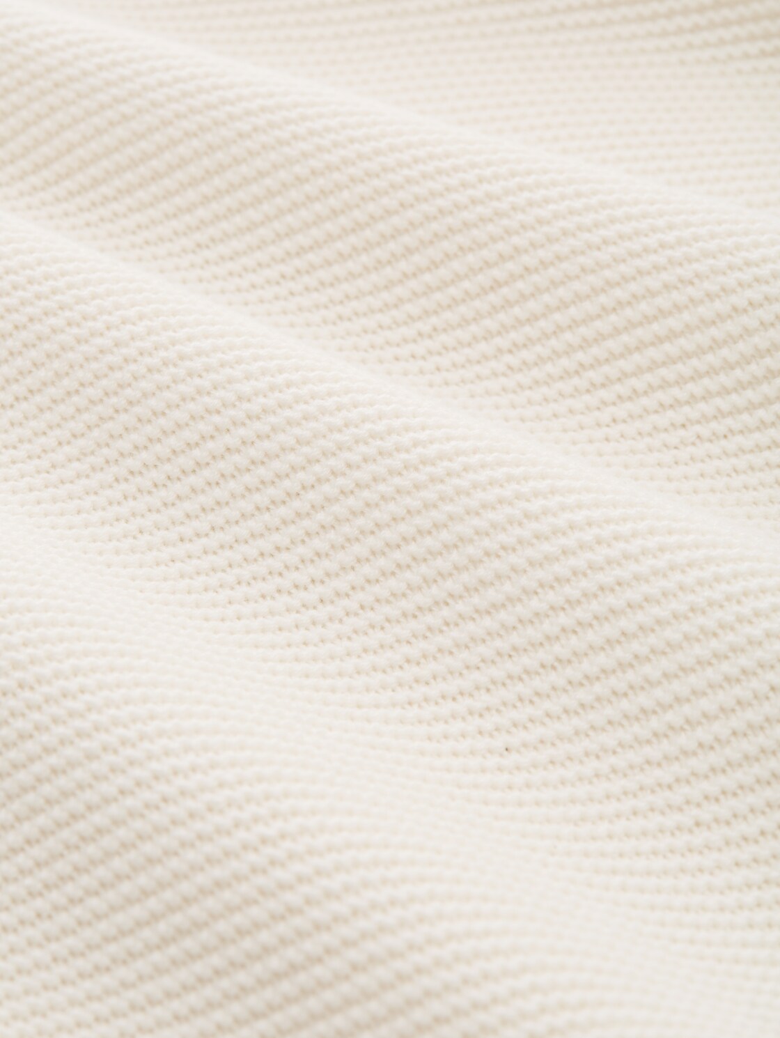 Relaxed Fit Strickpullover - Gardenia White - Material-Ansicht