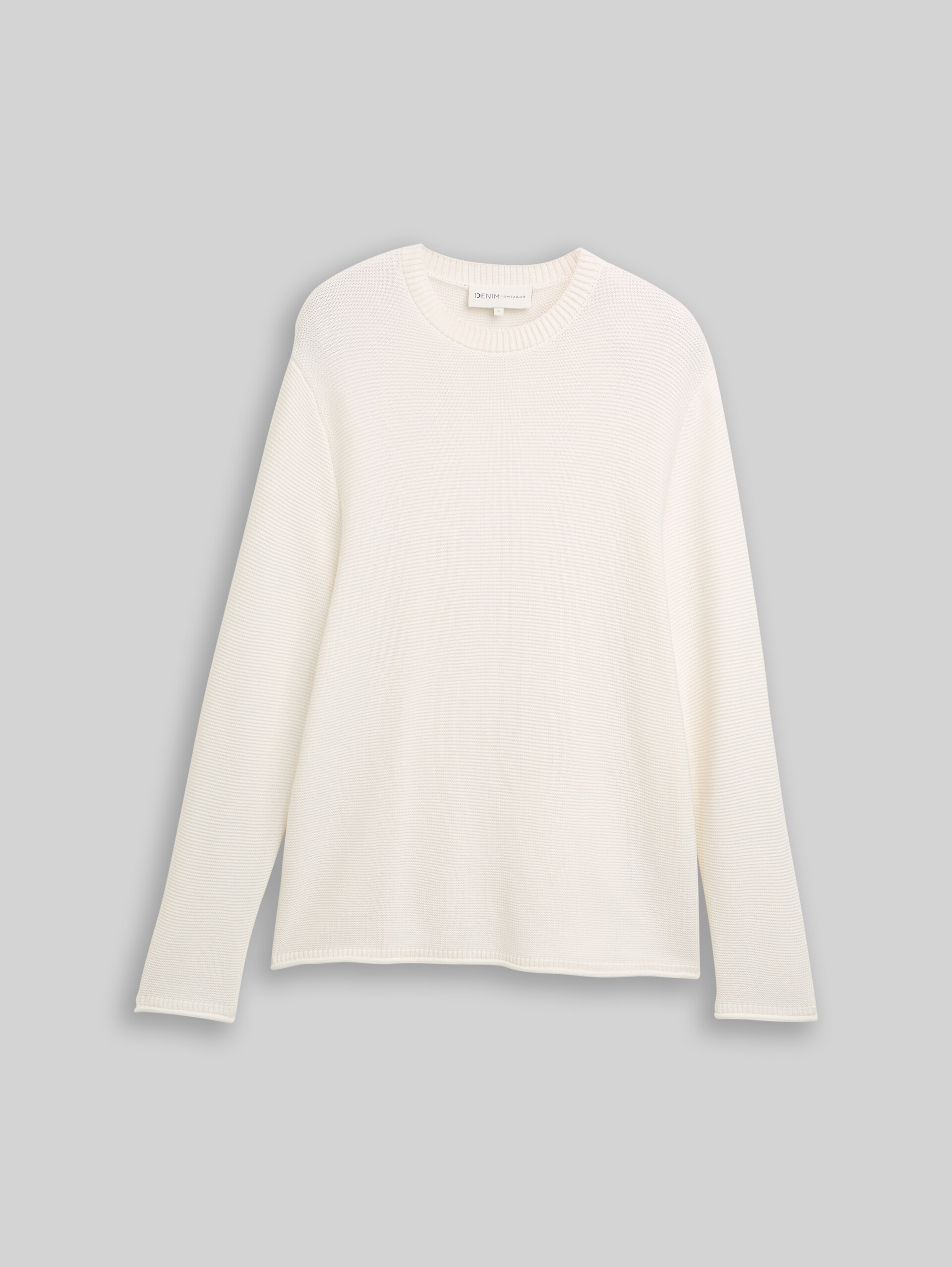 Relaxed fit knitted jumper - Gardenia White