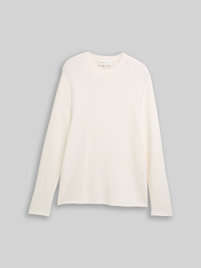 Relaxed Fit Strickpullover von Denim Male, Gardenia White