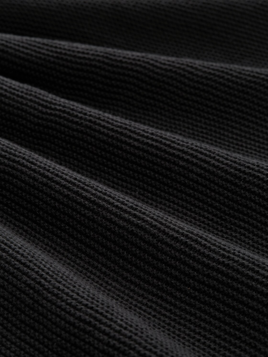 Relaxed Fit Strickpullover - Night Watch Black - Material-Ansicht