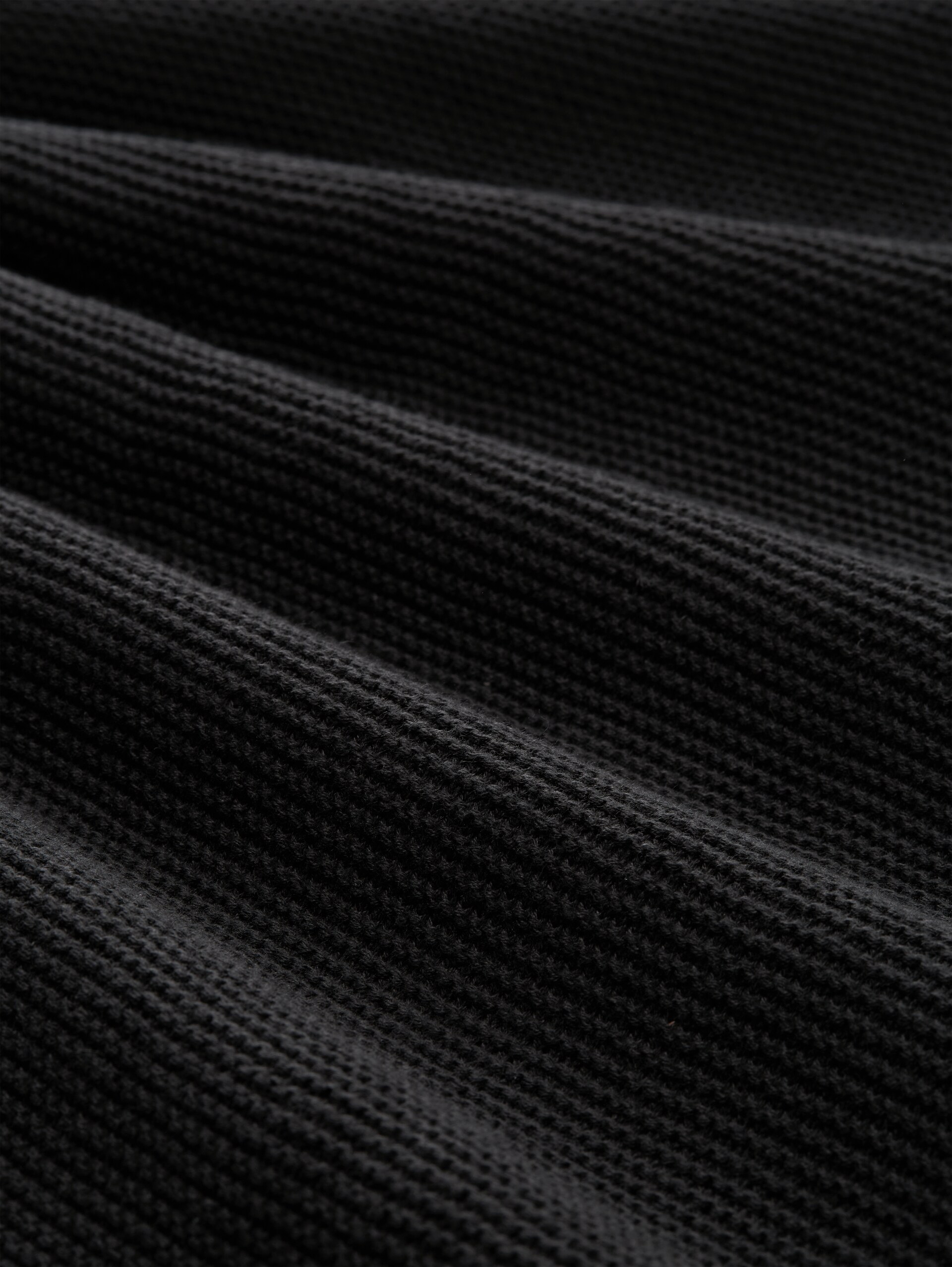 Relaxed Fit Strickpullover - Night Watch Black - Material-Ansicht