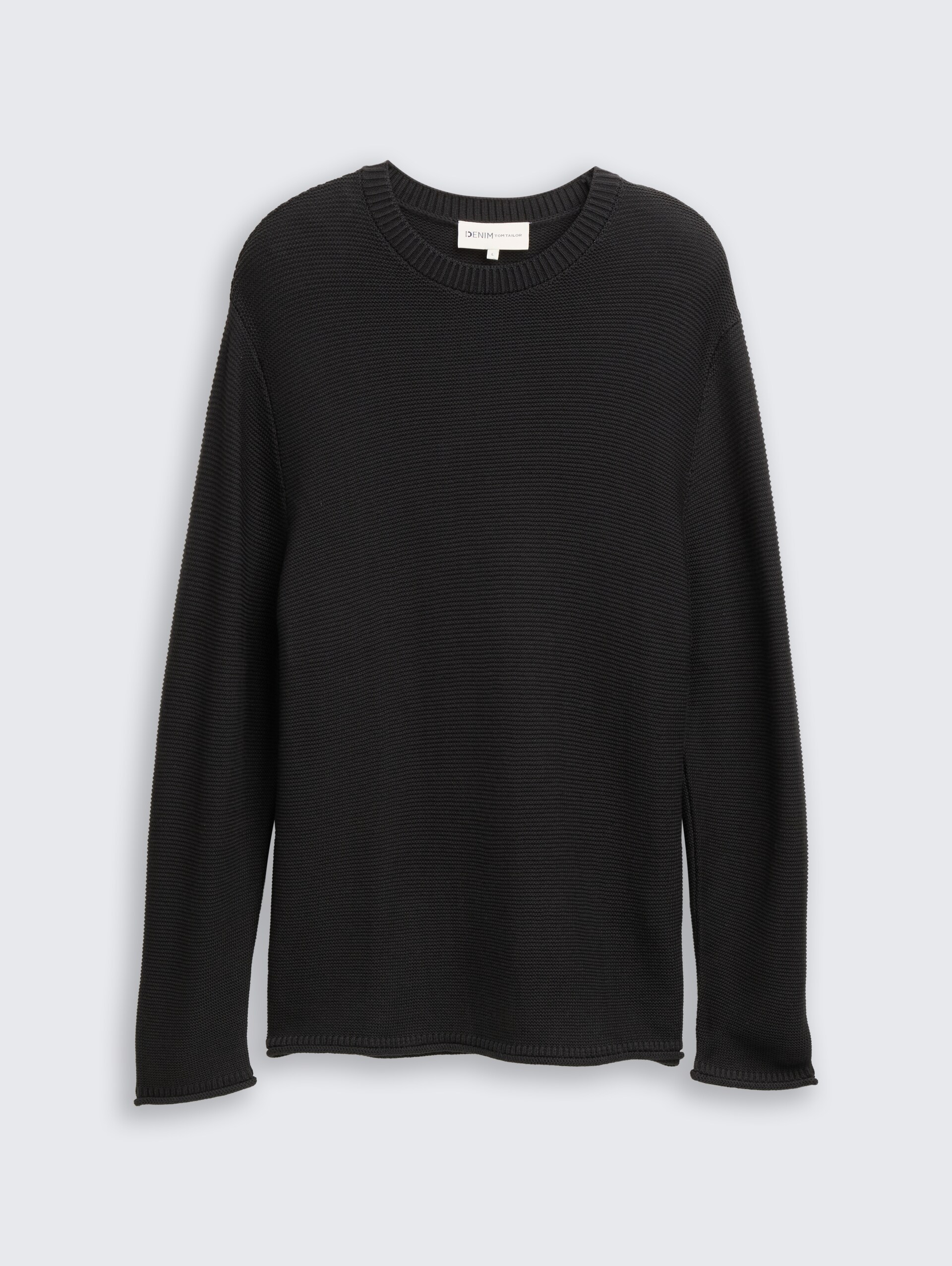 Relaxed Fit Strickpullover - Night Watch Black