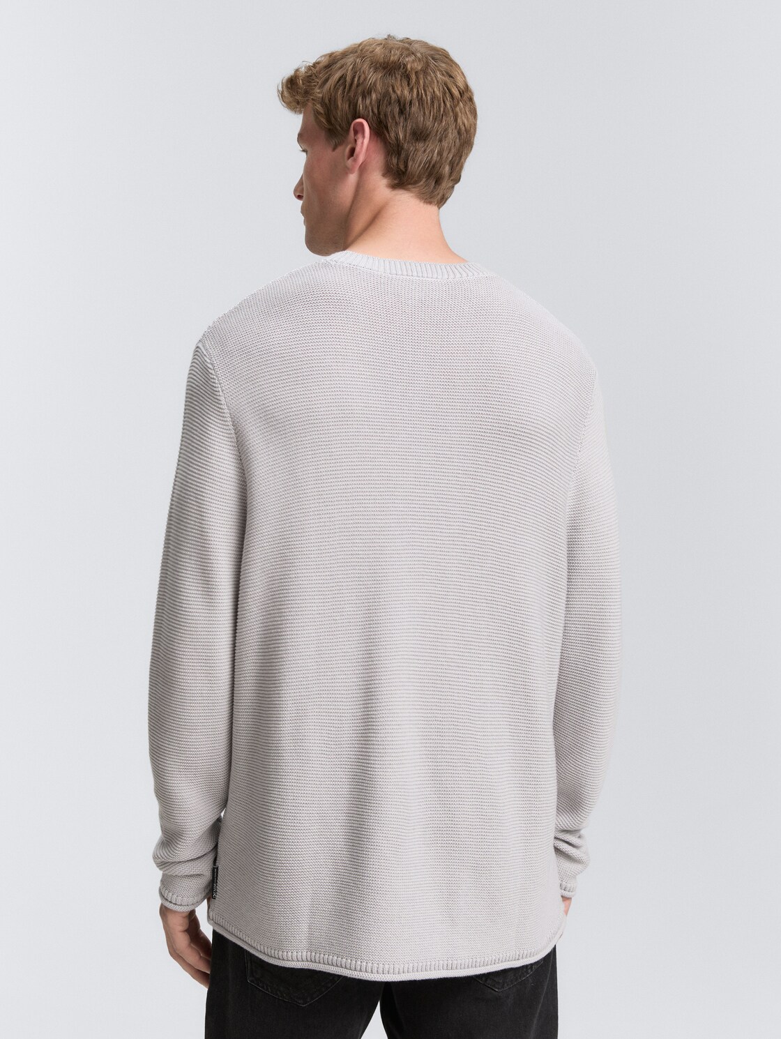 Relaxed Fit Strickpullover - Light Stone Grey Melange
