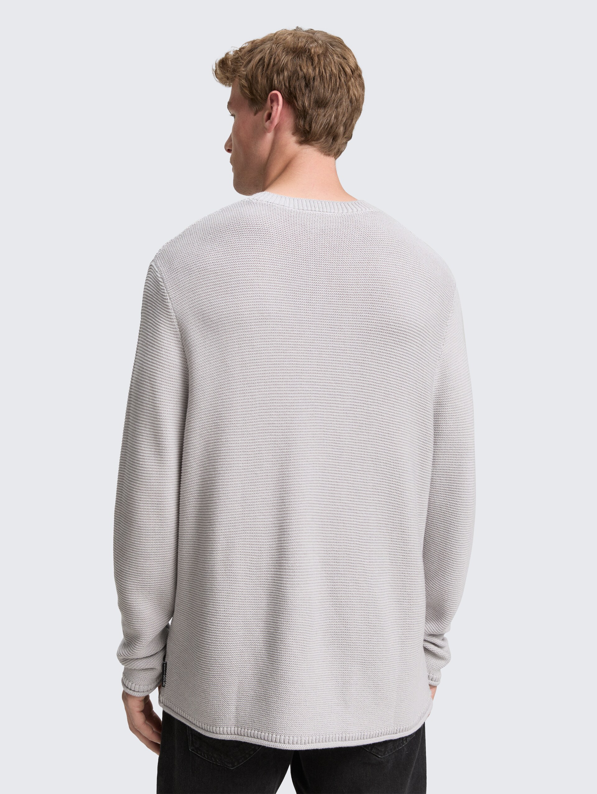 Relaxed Fit Strickpullover - Light Stone Grey Melange