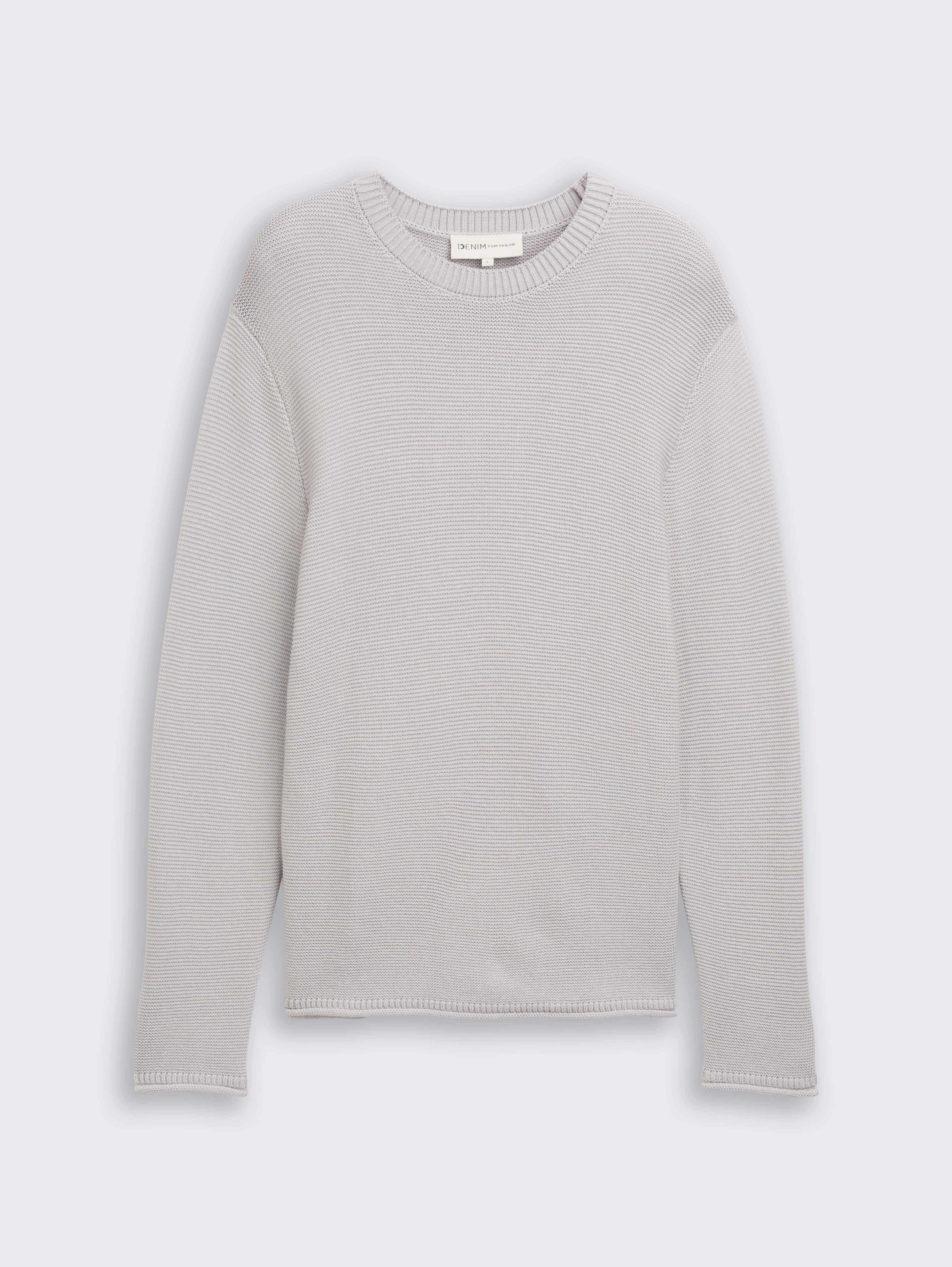 Relaxed Fit Strickpullover von Denim Male, Light Stone Grey Melange