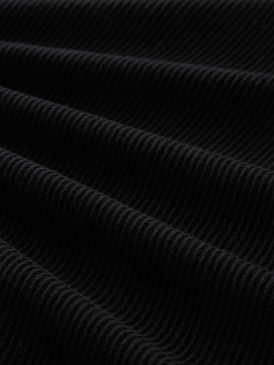 Relaxed Fit Strick-Poloshirt - Black - Material-Ansicht