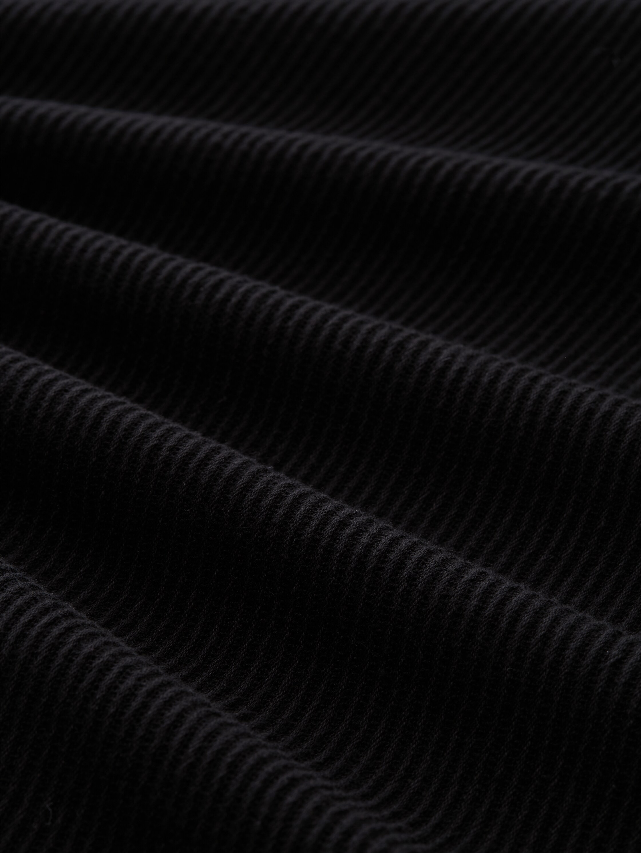 Relaxed Fit Strick-Poloshirt - Black - Material-Ansicht