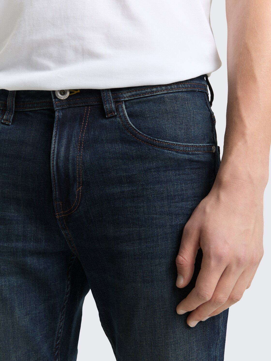 TTJOSH REGULAR SLIM Jeans mit Stretch - vintage used dark stone blue - Detail-Model-Ansicht