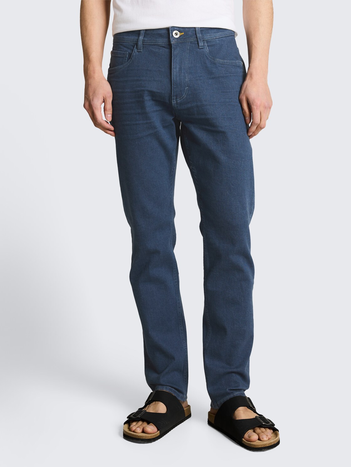 TTJOSH REGULAR SLIM Jeans mit Stretch - rinsed blue grey denim - Ausschnitt Model-Vorderansicht