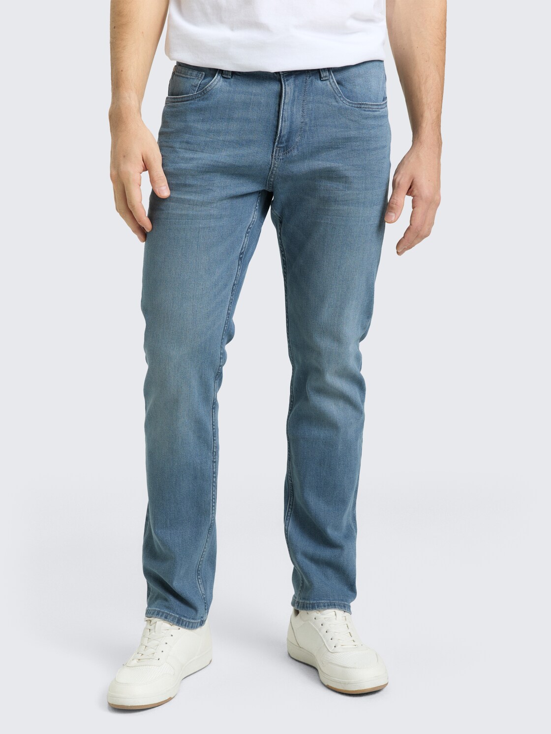 TTJOSH REGULAR SLIM Jeans mit Stretch - blue grey denim - Ausschnitt Model-Vorderansicht