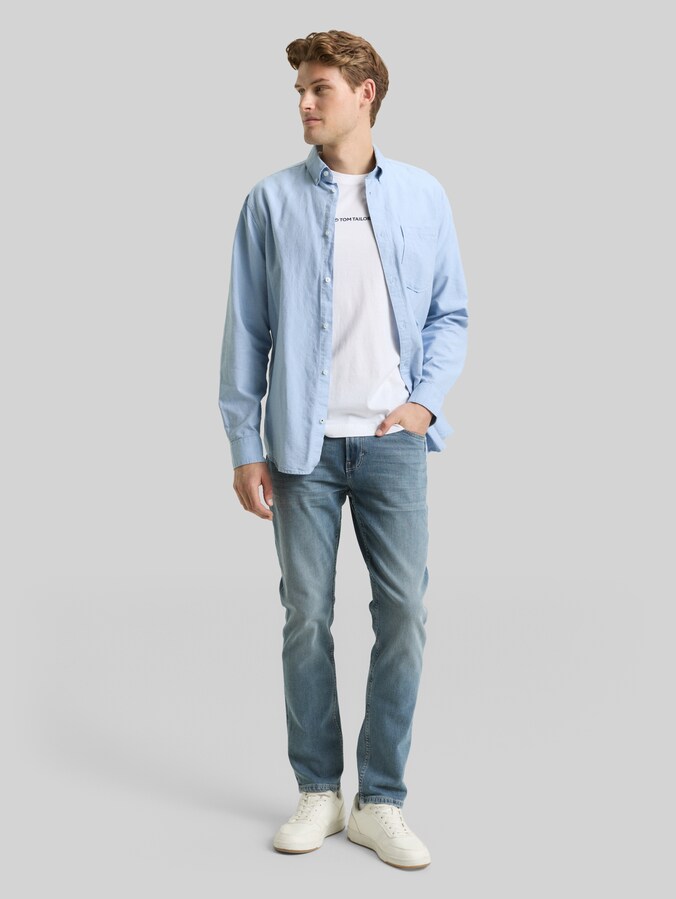 TTJOSH REGULAR SLIM jeans met stretch door Men, light stone blue grey denim