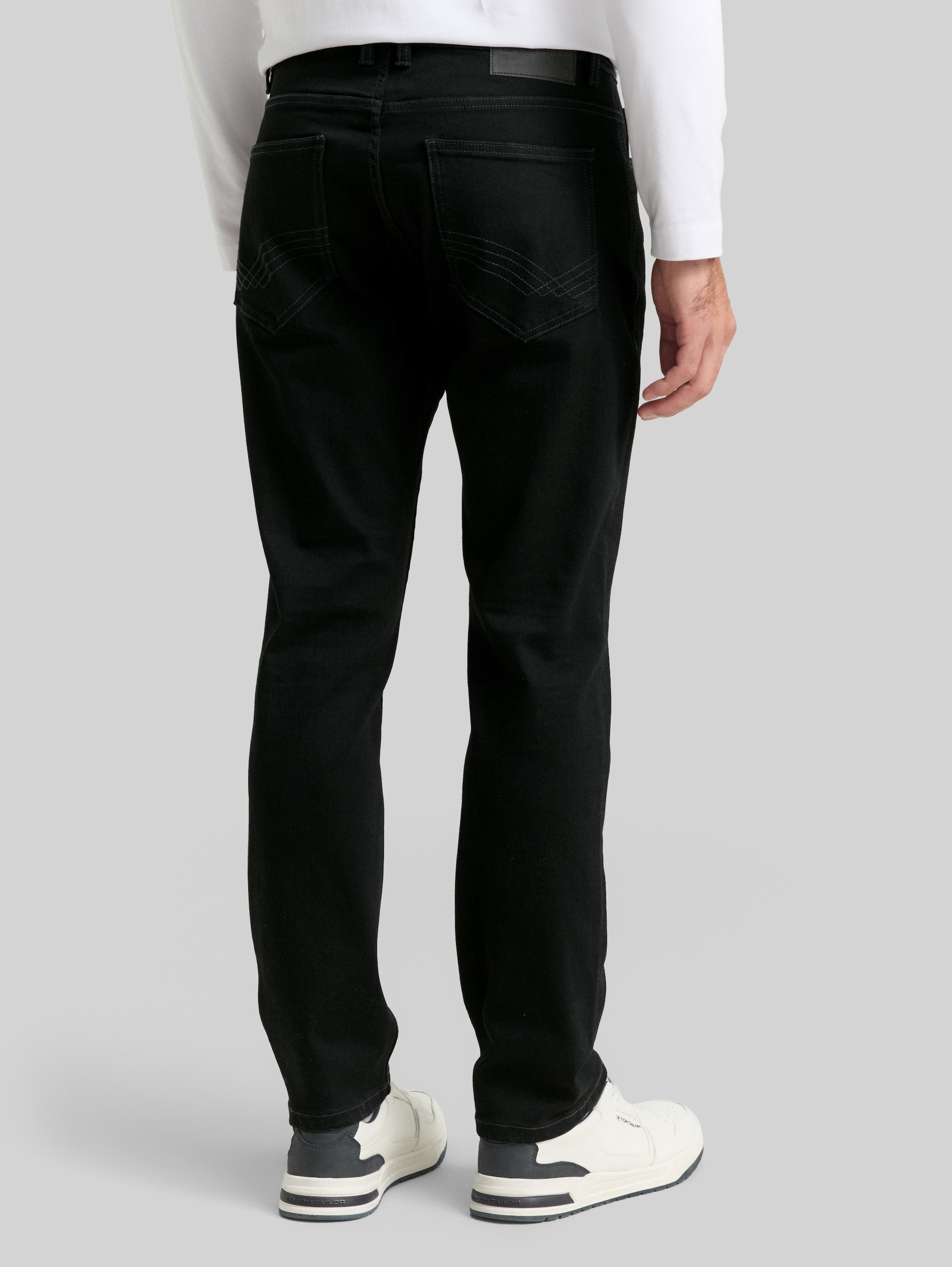 Jeans TTJOSH REGULAR SLIM stretch - black denim - Découpe Vue arrière du modèle