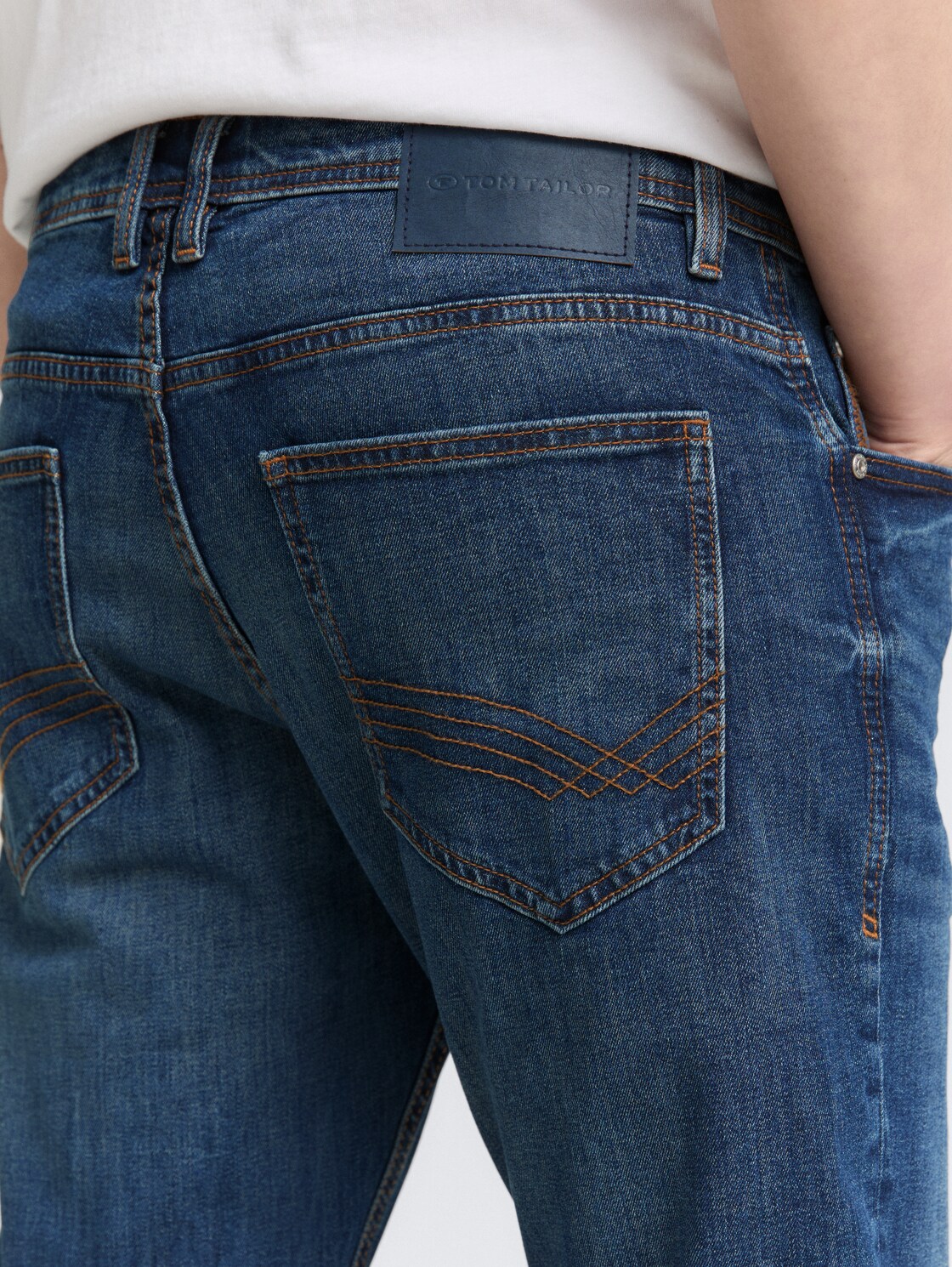 TTJOSH REGULAR SLIM Jeans mit Stretch - mid stone wash denim - Detail-Model-Ansicht