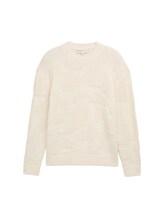 Selected, Loose fit knitted jumper with pattern by Tom Tailor, brown