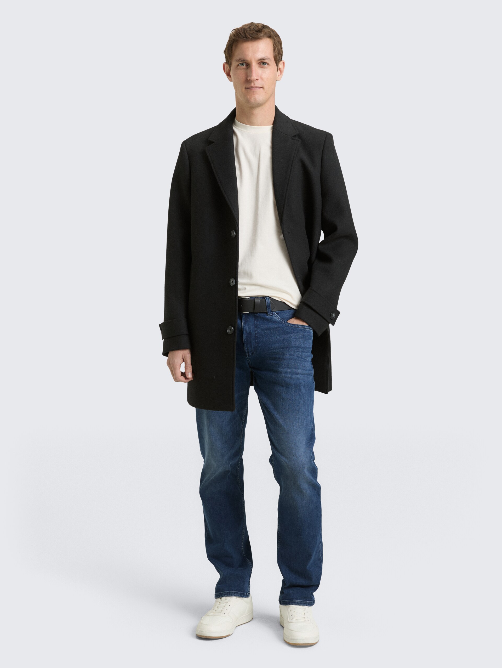TTMARVIN STRAIGHT Jeans mit Superstretch - Used Dark Stone Blue Denim - Model-Vorderansicht